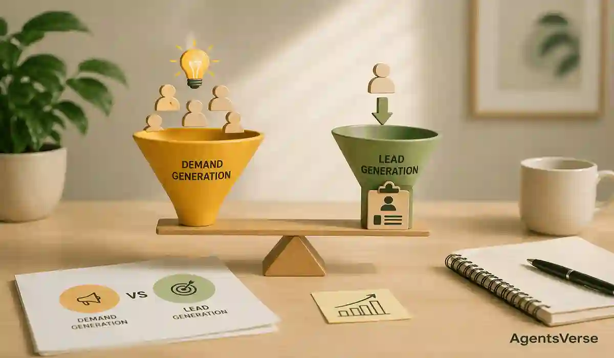 Demand Generation vs Lead Generation illustration