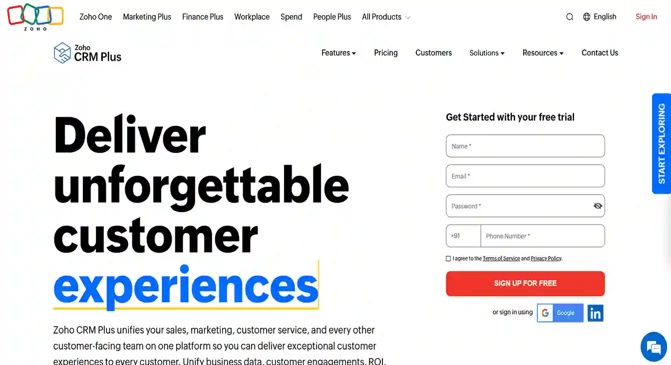 Zoho CRM Plus Image